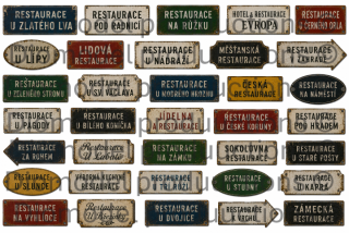 Czech restaurant signs