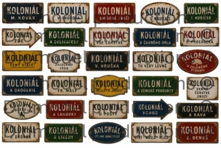 Czech colonial shop signs