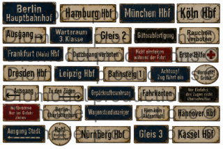 German train station signs