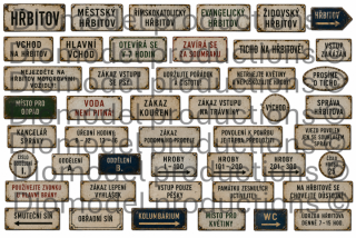 Czech cemetery signs