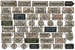 German cemetery signs